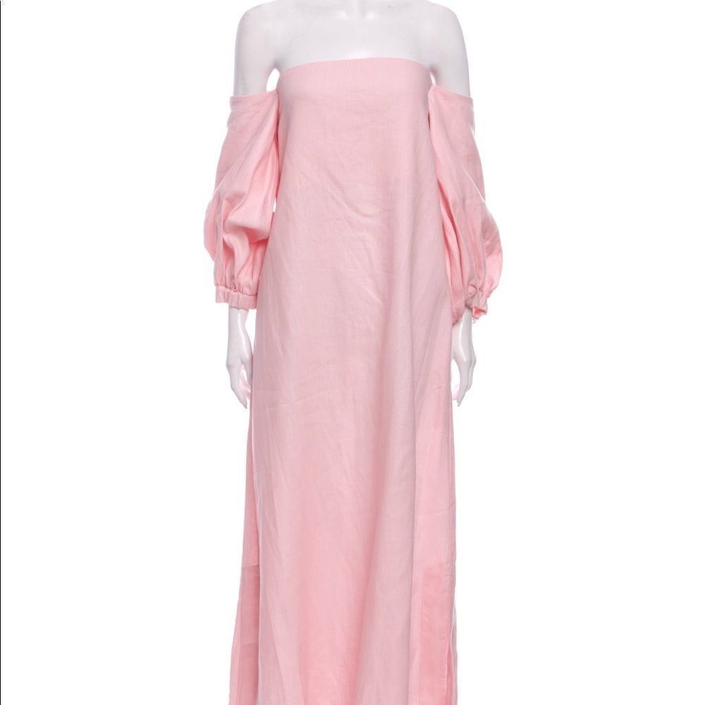 Lisa Marie Fernandez pink linen long dress‎